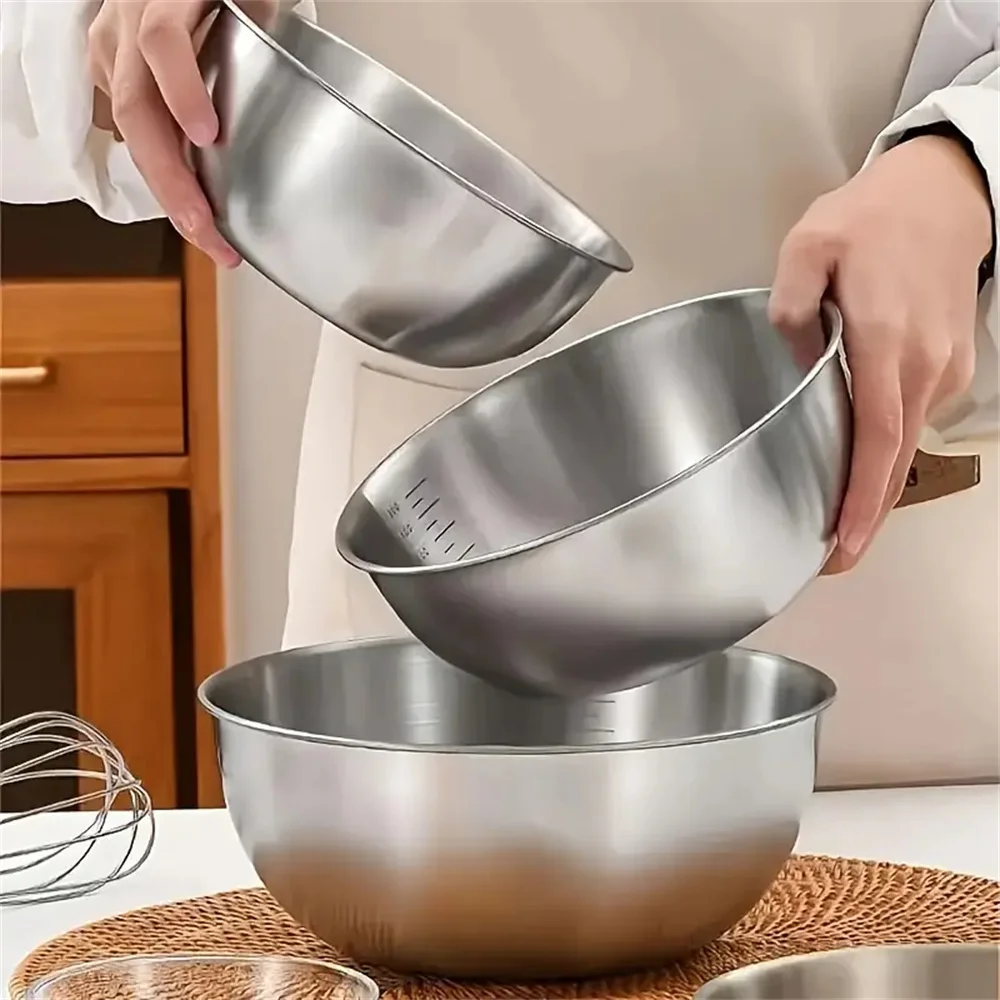 Baking Kitchen Set - 2026 Paslanmaz Çelik Karıştırma Kasesi Seti,